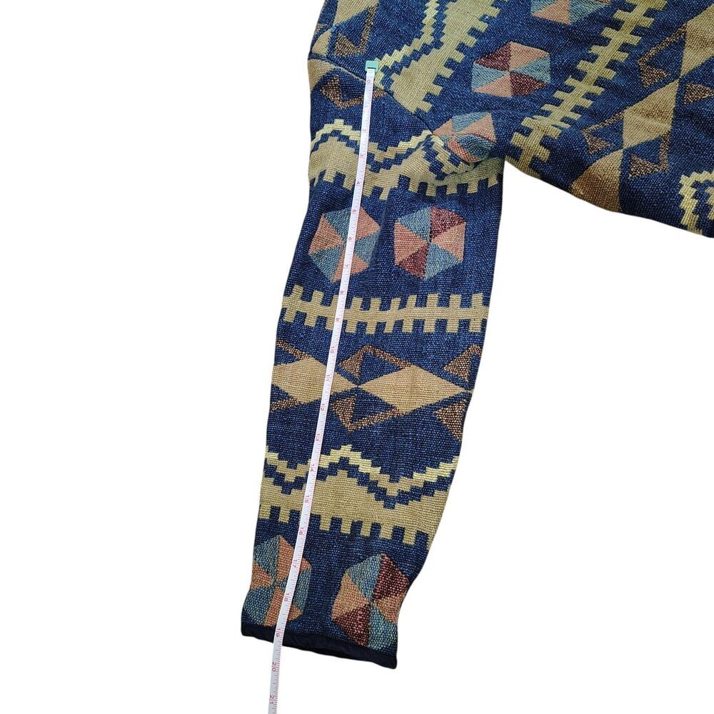 Vintage Womens Southwestern Aztec Tapestry Jacket Size L Cropped Geometric - Picture 10 of 10